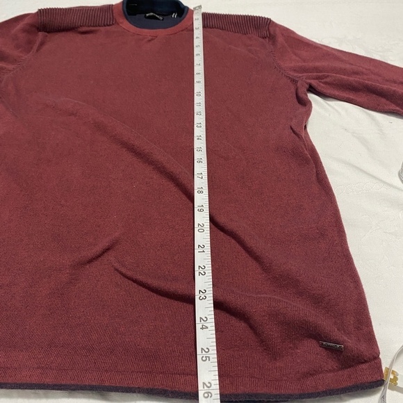 Buffalo David Bitton Men's Crewneck Sweater Burgundy Size Medium‎ Elbow Patches - Picture 11 of 11